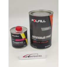 Грунт акриловий 2K 5:1 чорний POLFILL 750мл+затв.150мл