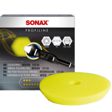 Полірувальний круг жовтий середній ексцентрик 143 мм Sonax 494341