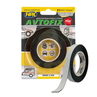Стрічка-скоч двохстороння AUTOFIX HPX чорна 9мм*2м