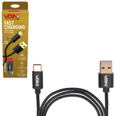 Кабель USB-Type C 5A, black VOIN супер швидка зарядка