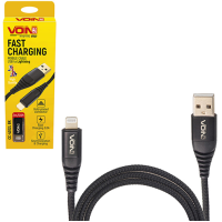 Кабель USB-Lightning VOIN 3A 1м CC-1801L BK