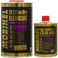 Лак 2K 2:1FastDry Clearcoat 1л+затв.2К Hardener HS 4100 0.5л MOBIHEL