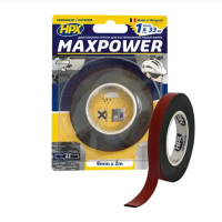 Стрічка-скоч двохстороння MAXPOWER HPX чорна 9мм*2м