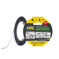 Стрічка-скоч двохстороння AUTOFIX HPX чорна 9мм*5м