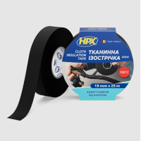 Ізоляційна стрічка чорна тканина 19мм*25м HPX