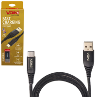 Кабель USB-Type C 3A, 1м black VOIN супер швидка зарядка CC-4201C BK